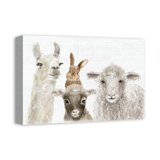 Baby Barn Animals 12" x 18" Canvas Wall Art